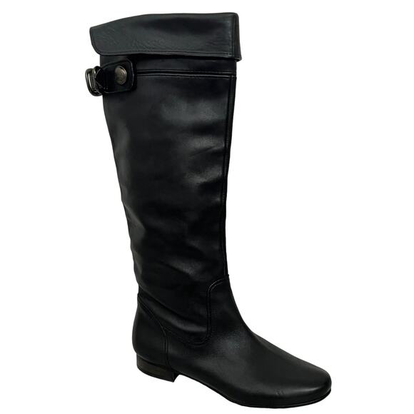 COACH BENITA BLACK SOFT LEATHER FLAT SOLE WOMEN'S TALL RIDING BOOTS SIZE 5 1/2 B - Picture 1 of 16